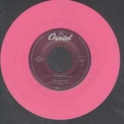 Beatles All You Need Is Love US 1986 Pink Vinyl Promo 7 7