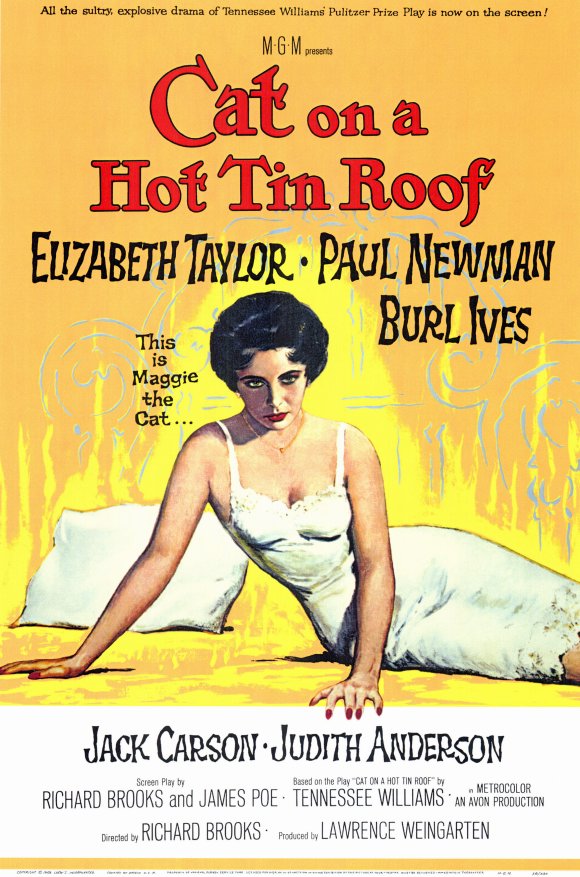 Elizabeth Taylor Cat On a Hot Tin Roof Movie Reproduction Poster