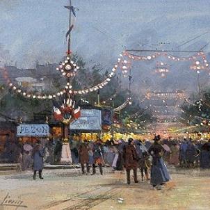 Eugene Galien Laloue La Fete de Neuilly Print