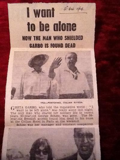 Greta Garbo,  Vintage Newspaper Clippings