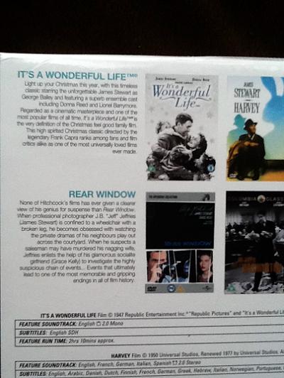 James Stewart Icons Dvd Boxset - It's A Wonderful Life/Harvey/Rear Window/Mr. Smith Goes To Washington