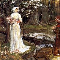 John William Waterhouse - Dante and Beatrice Fine Art Print