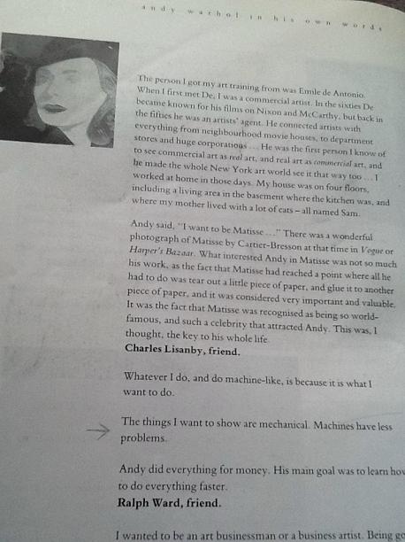 Andy Warhol In His Own Words Paperback Book