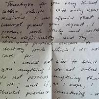 Frank Auerbach Handwritten Letter