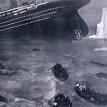 Lifeboats in the Freezing Choppy Waters Frantically Row Away from the Doomed Wreck of the Titanic